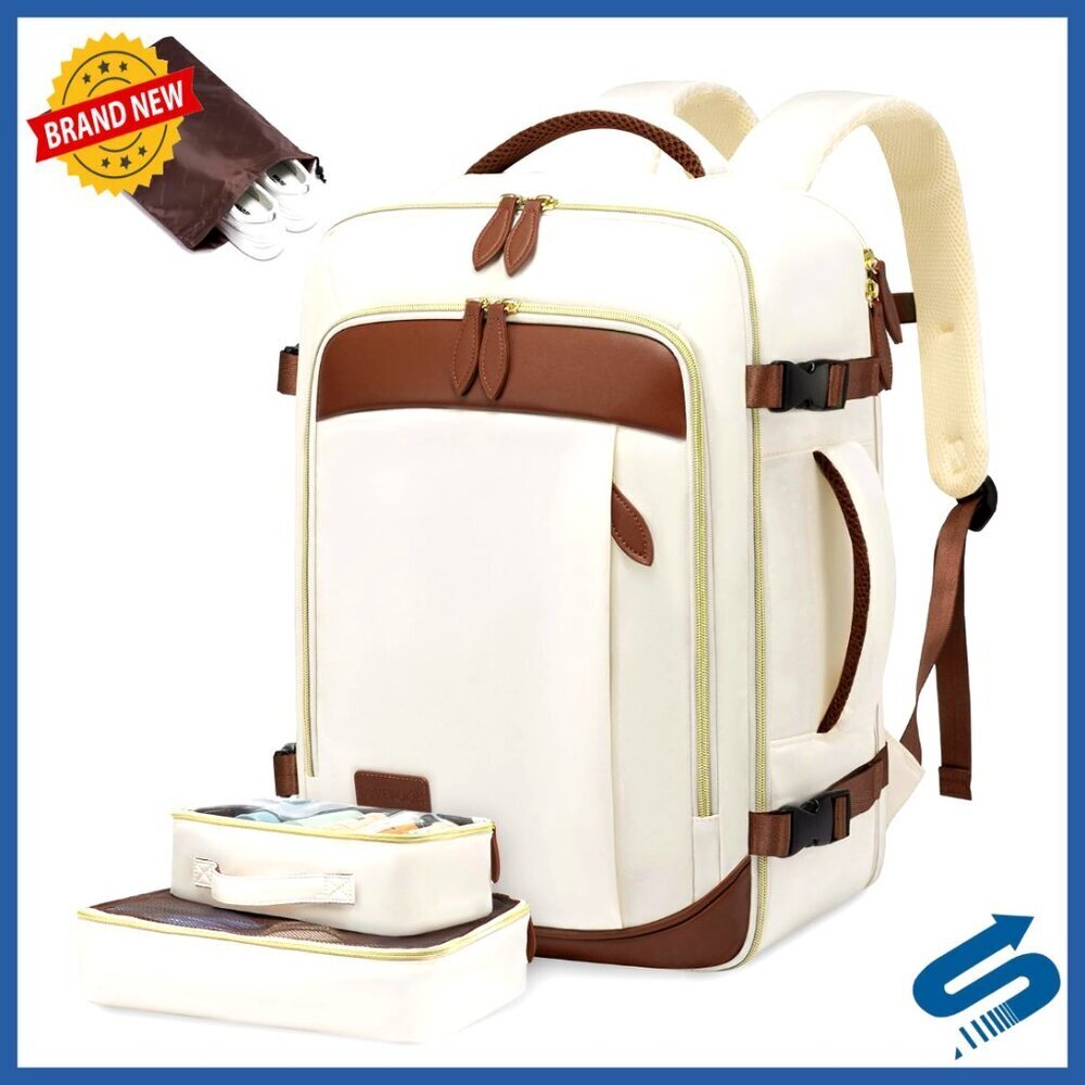 Large Travel Backpack Carry On Airline Approved 50L Waterproof Weekender Luggage